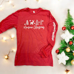 Heathered Red Montana Christmas Long Sleeved Triblend Tee